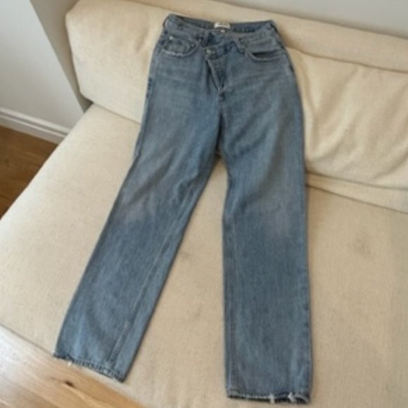 Agolde Criss Cross Mid-Rise Straight-Leg Jean - Picture 3 of 3